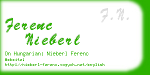 ferenc nieberl business card